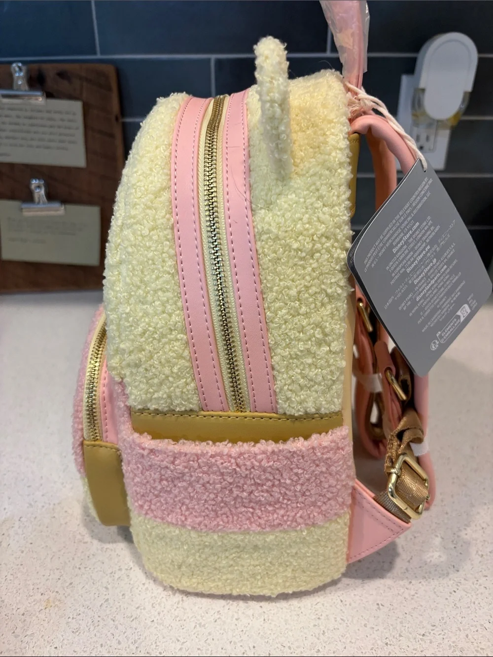 Disney Yellow & Pink Winnie the Pooh Sherpa Loungefly Backpack NWT